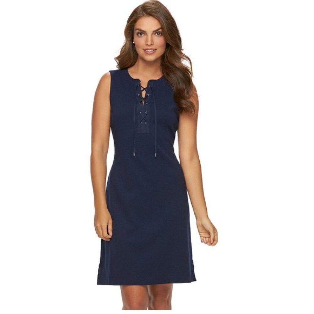 Chaps Navy Midi Dress